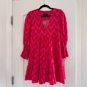 Pomander Place Pink Chevron Mini Dress